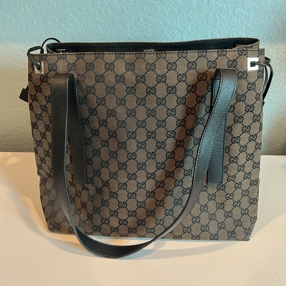 Gucci Logo Large Monochrome Canvas Adjustable Tote - Picture 1 of 10